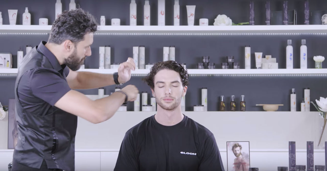 MAN hairstyling Curly Dry Look